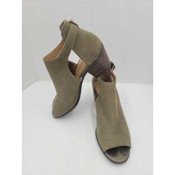Lucky Brand Platform Heels Size 9 39 Green Suede Strap Shoes with Wooden  Heels - Picture 3 of 14